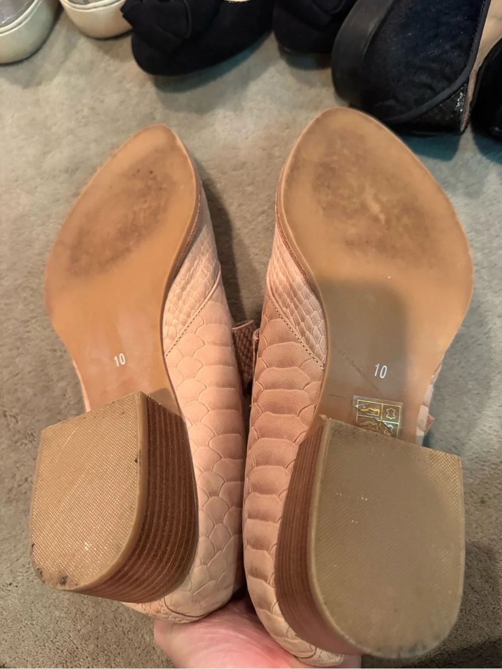 Jeffrey Campbell Taupe Textured Leather Slip-On Loafers
